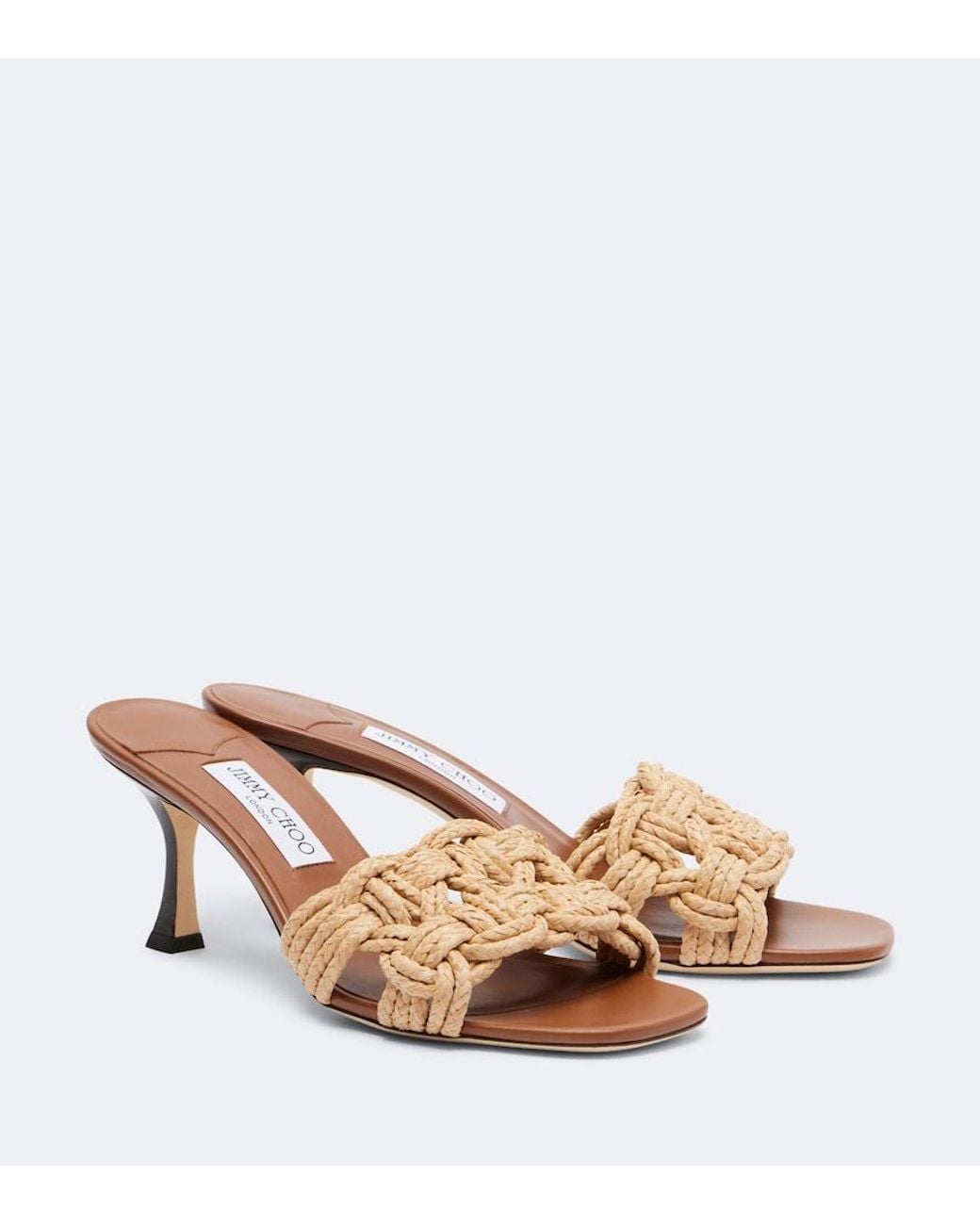 Jimmy Choo Natural Chara Raffia Mules