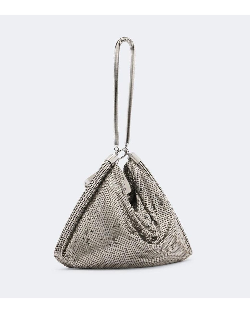 Rabanne White Pixel Tube Chainmail Pouch