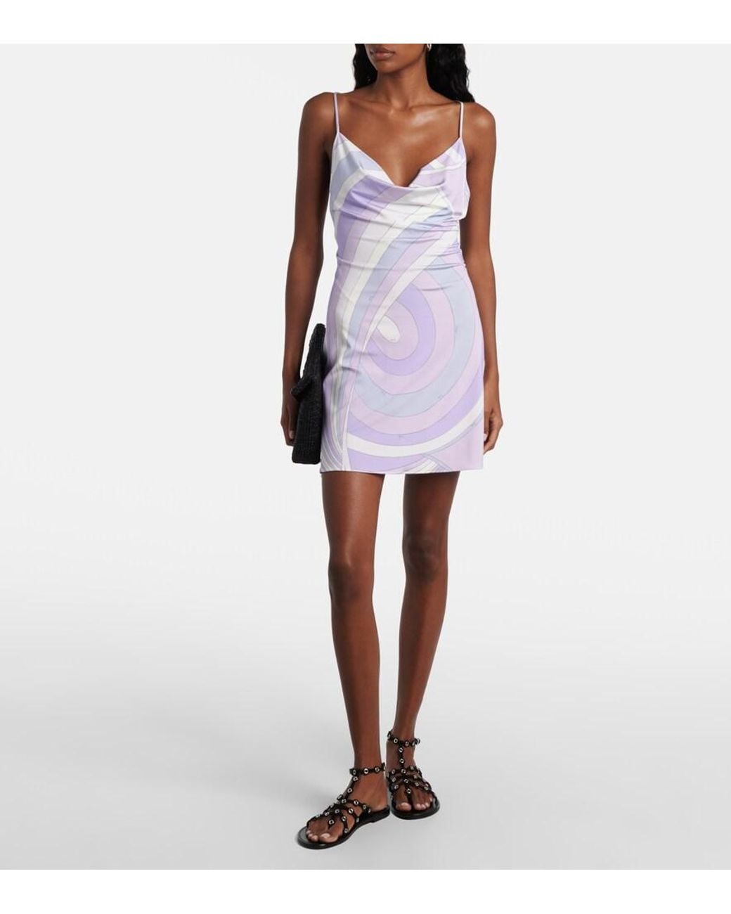 Emilio Pucci Purple Iride Satin Jersey Minidress