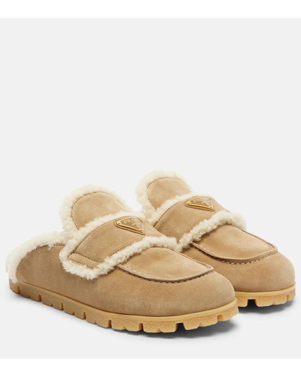 Mules di Prada in Natural