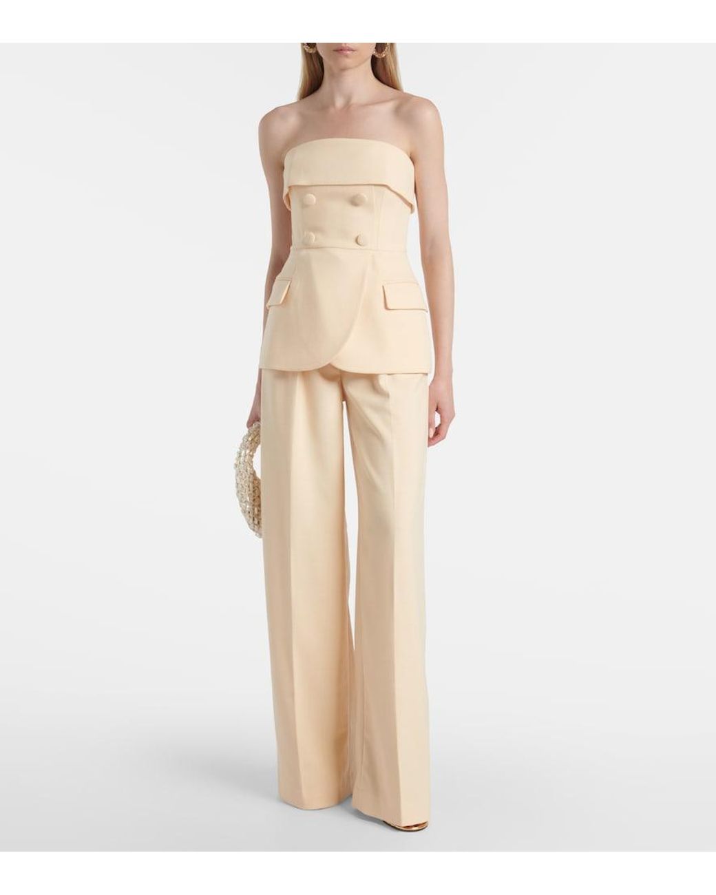 Rebecca Vallance Natural Rowan Strapless Top