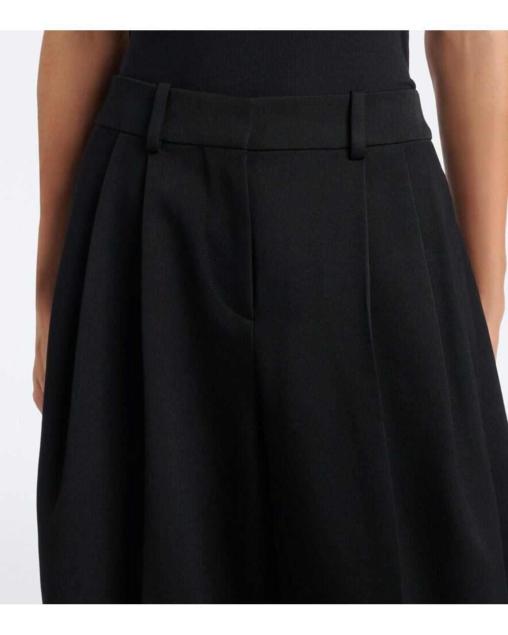 Givenchy Black Wool Grain De Poudre Barrel-Leg Pants