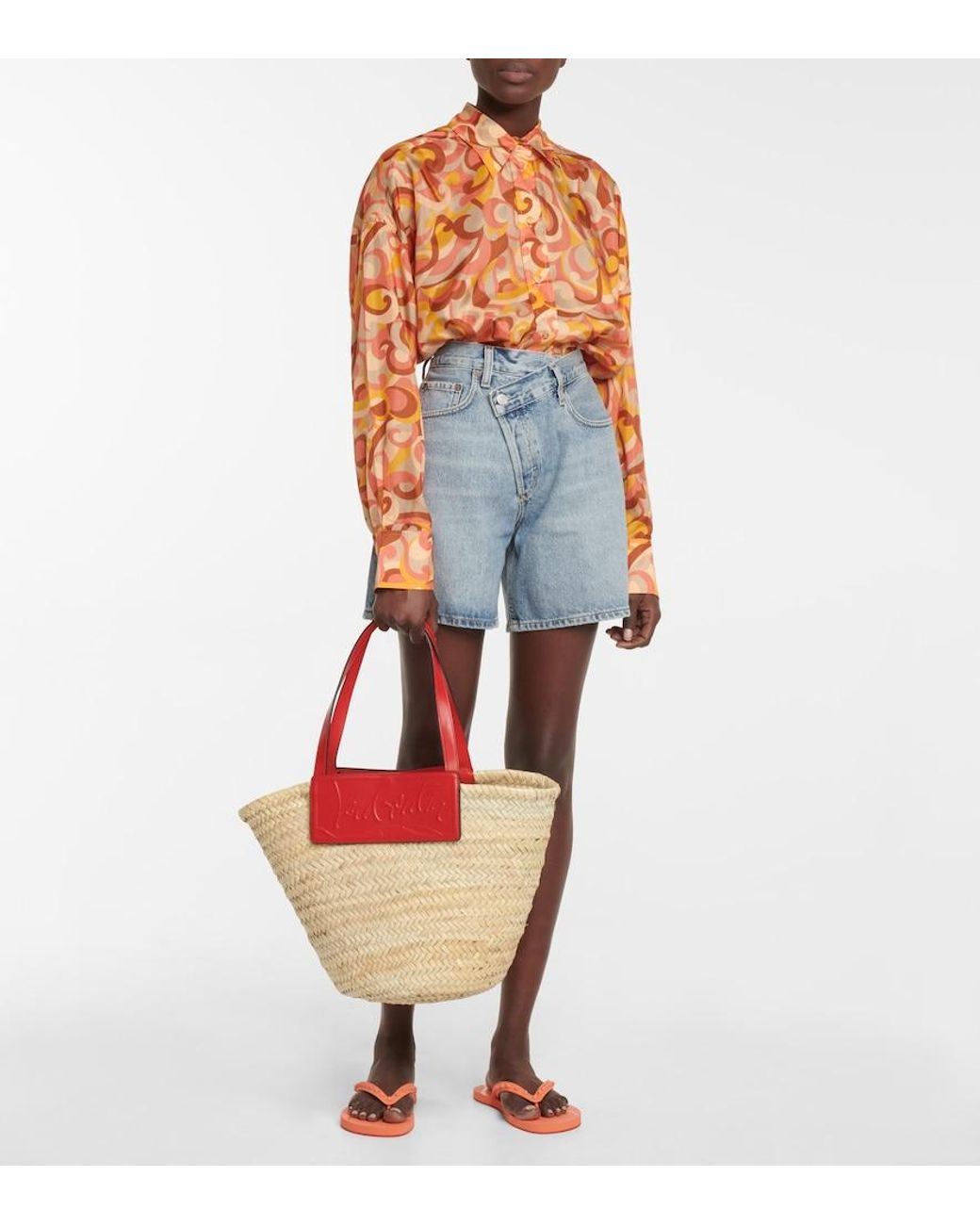 Christian Louboutin Pink Loubishore Woven Tote