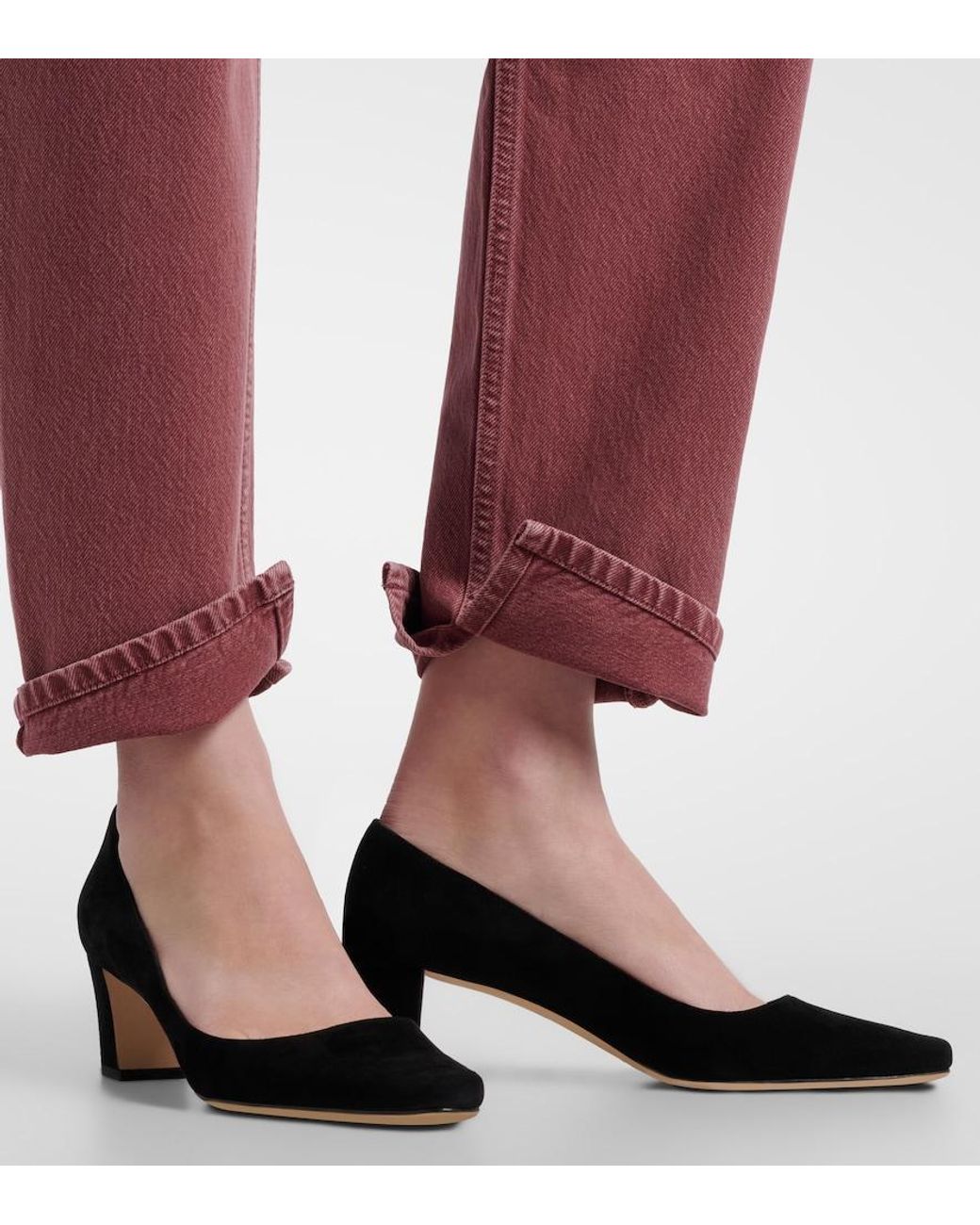 Manolo Blahnik Black Okkatopla 50 Suede Pumps