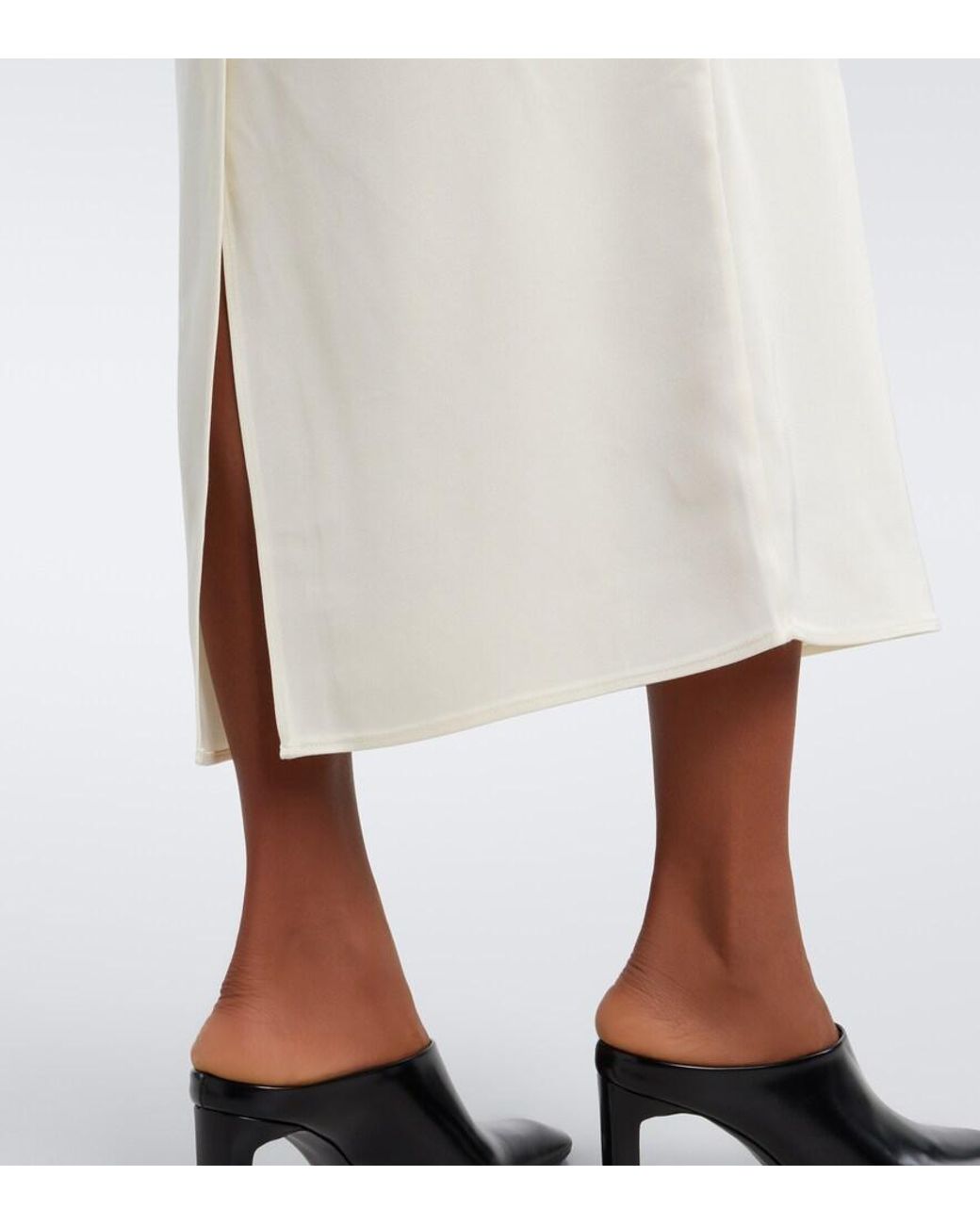 Loulou de Saison White Sonia Feather-Trimmed Midi Dress