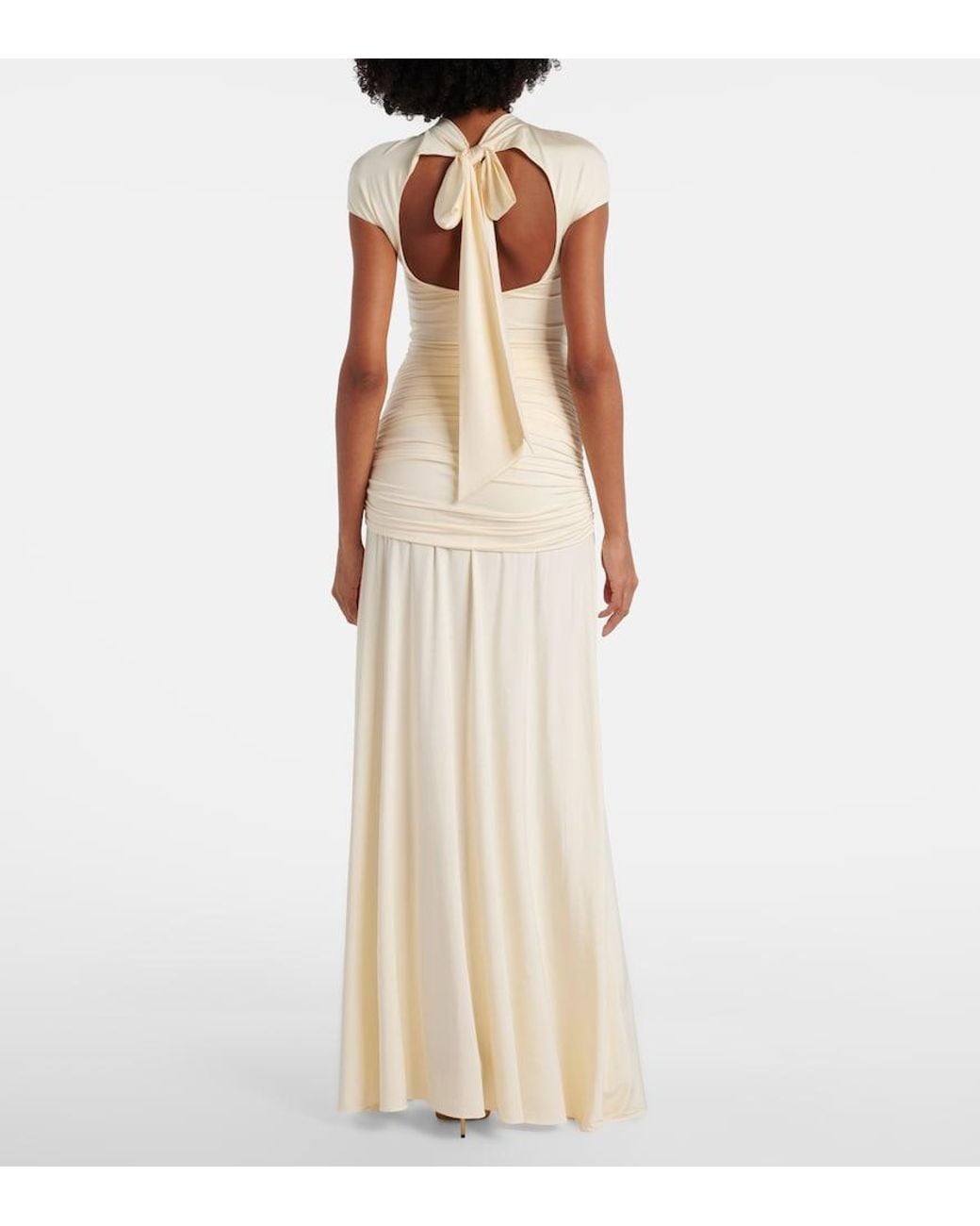 Self-Portrait White Draped Jersey Gown