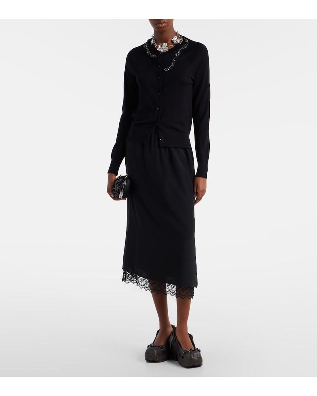 Simone Rocha Black X Crocs Embellished Slingback Pumps
