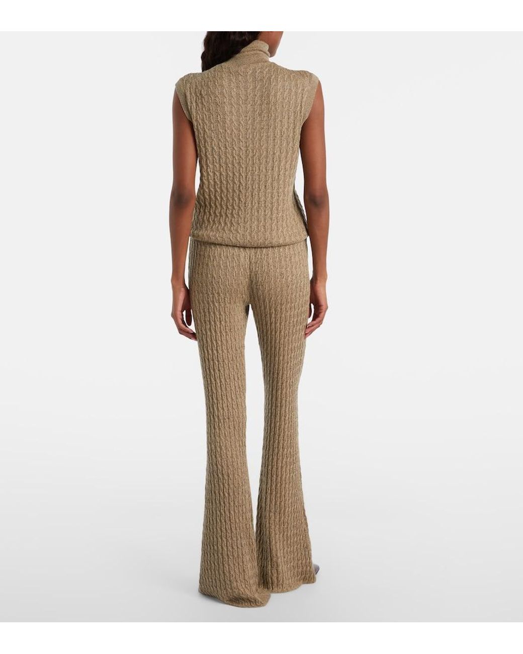 Loro Piana Natural Bihar Cashmere-Blend Flared Pants