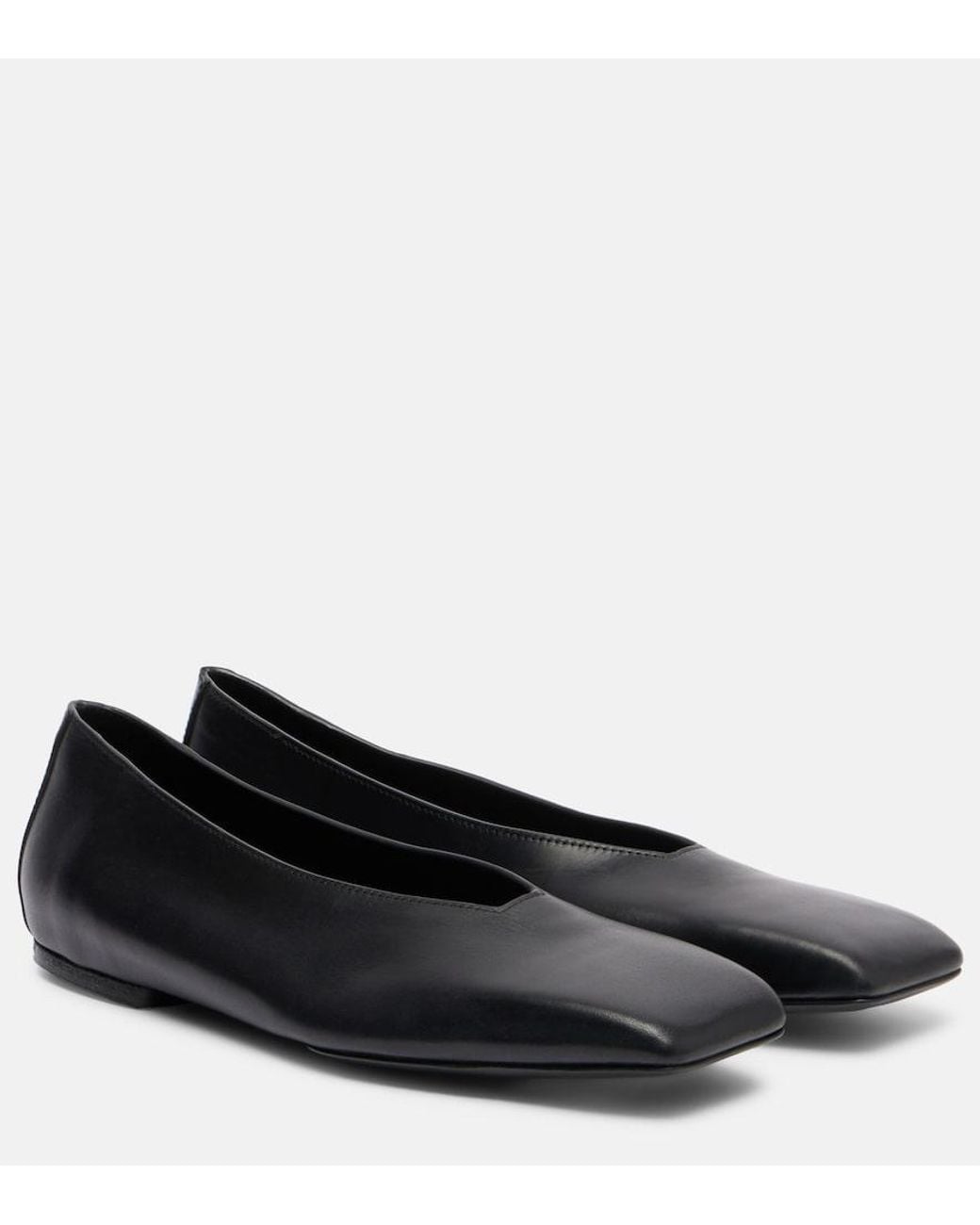 Rick Owens Black Leather Ballet Flats
