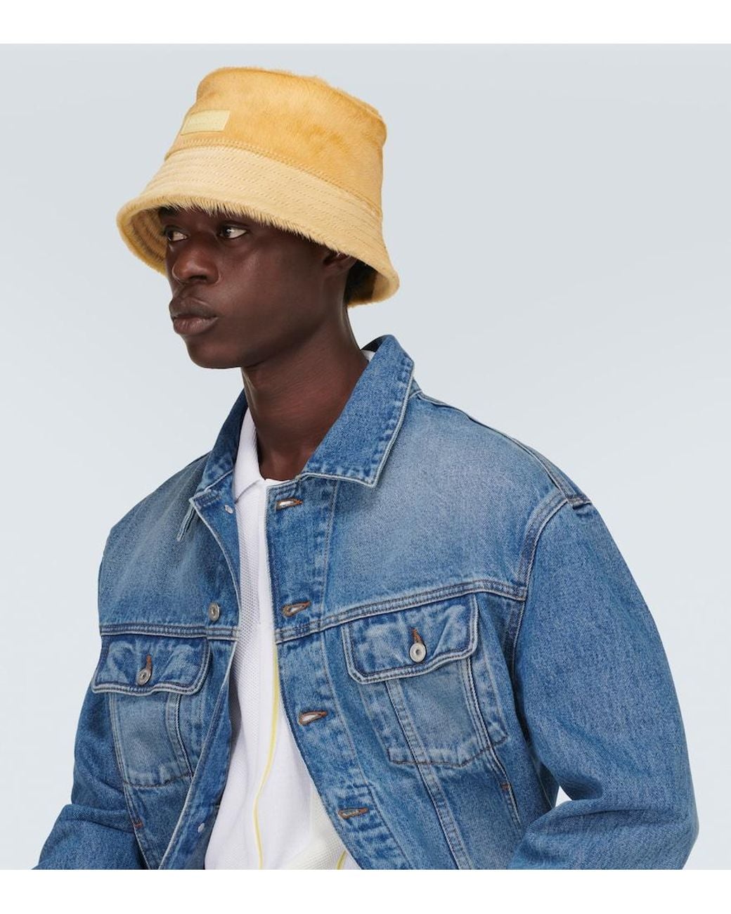 Jacquemus Natural Le Bob Sperone Calf Hair Bucket Hat for men
