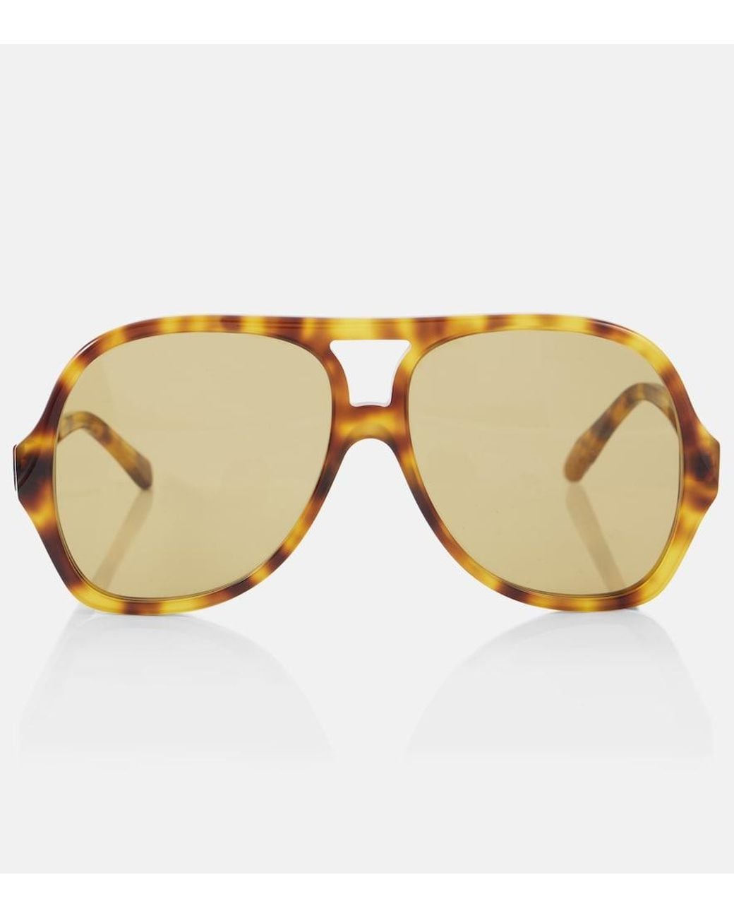 Chloé Brown Logo Aviator Sunglasses