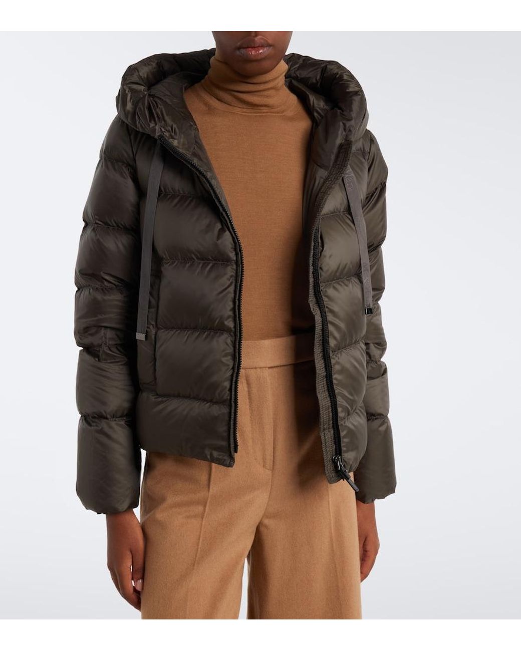 Max Mara Gray The Cube Hooded Puffer Jacket