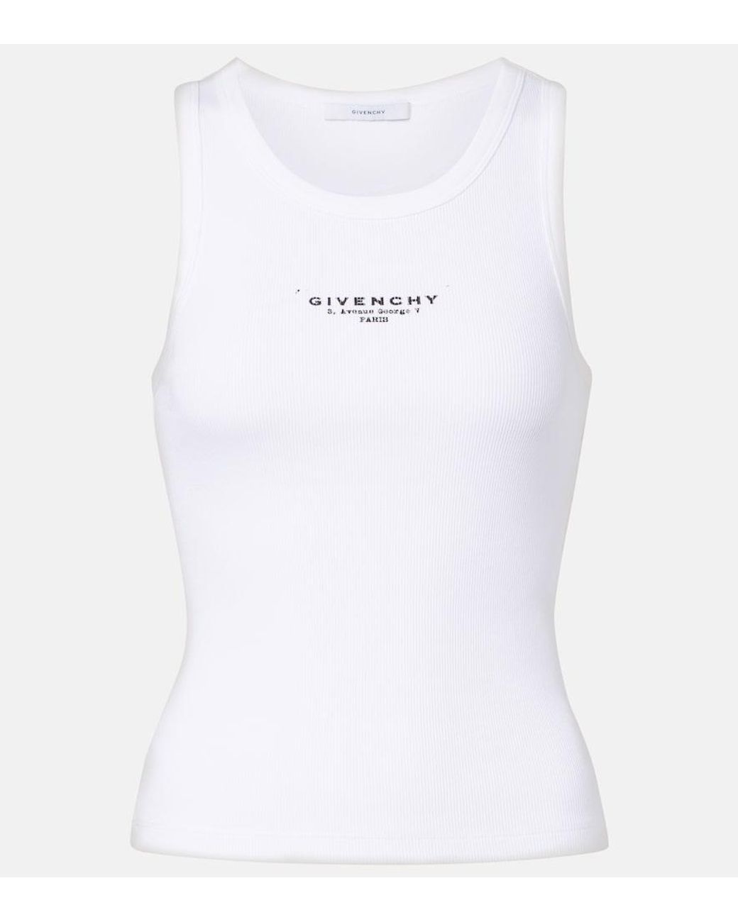 Givenchy White Stamp Cotton Tank Top