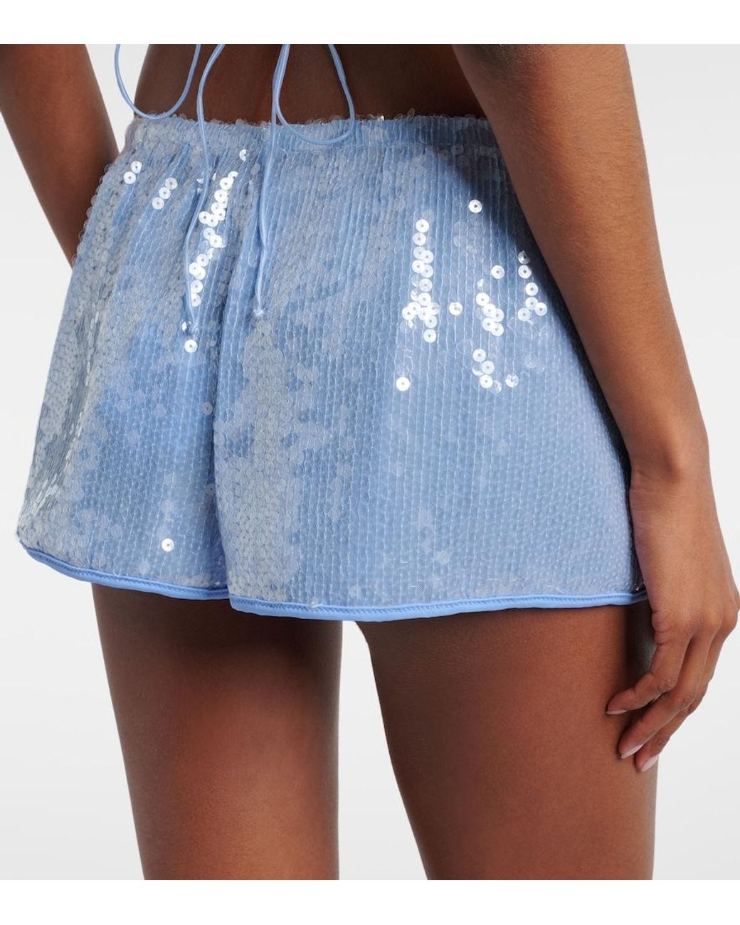 Oseree Blue Sequined Shorts
