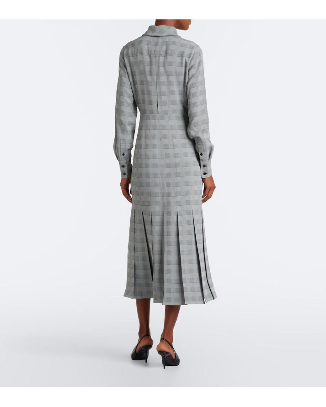 Emilia Wickstead Gray Caliste Checked Shirtdress