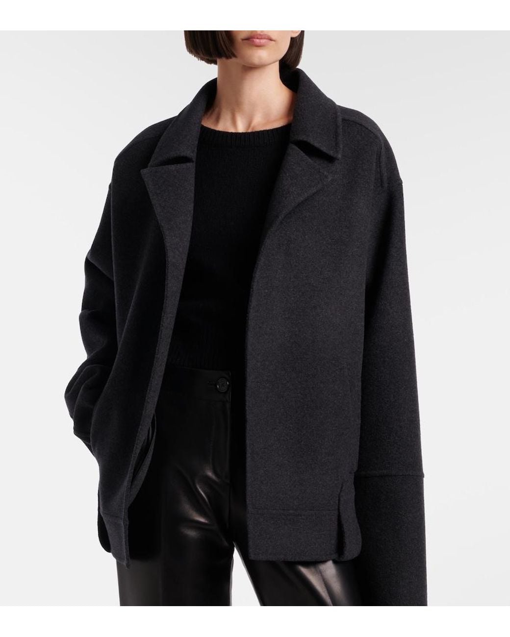 Khaite Black Alder Belted Wool Jacket