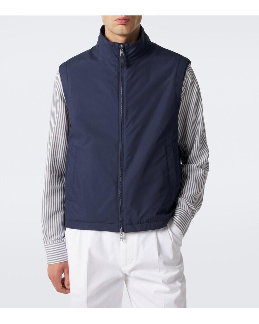Dunhill Blue Linen Reversible Vest for men