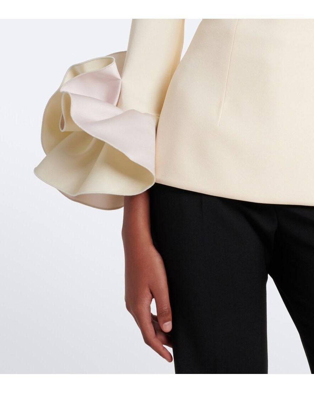 Safiyaa Natural Sintien Ruffled Crepe Top