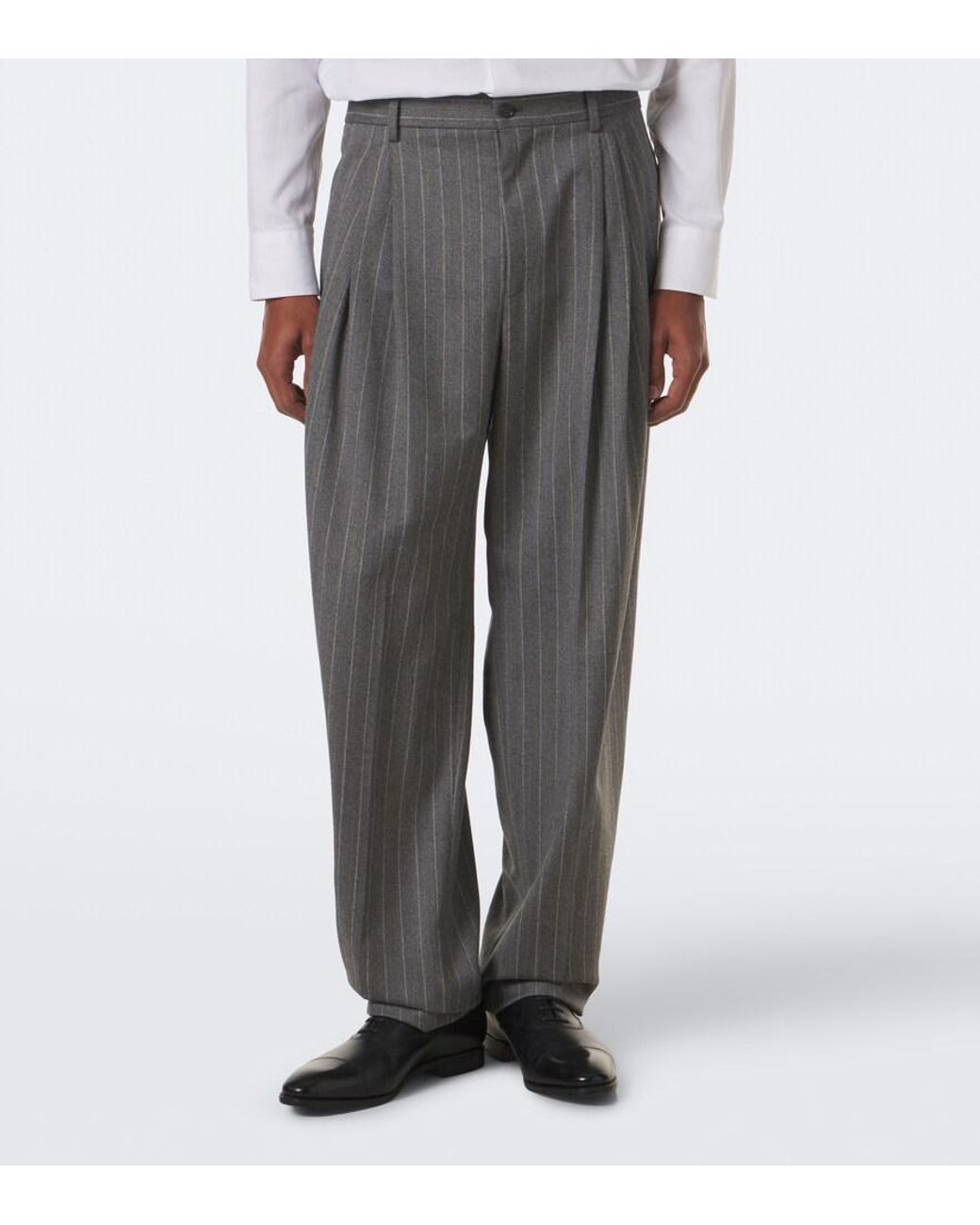 Dolce & Gabbana Gray Pinstripe Virgin Wool Suit Pants for men