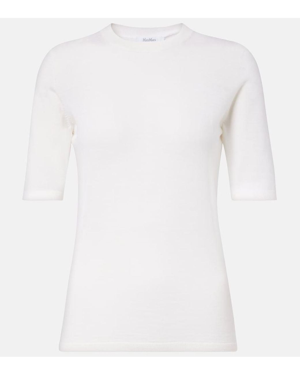 Max Mara White Gerico Virgin Wool Top