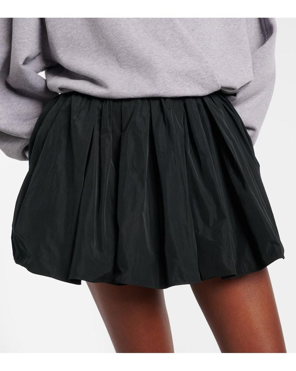 J.W. Anderson Black Gathered Taffeta Skort