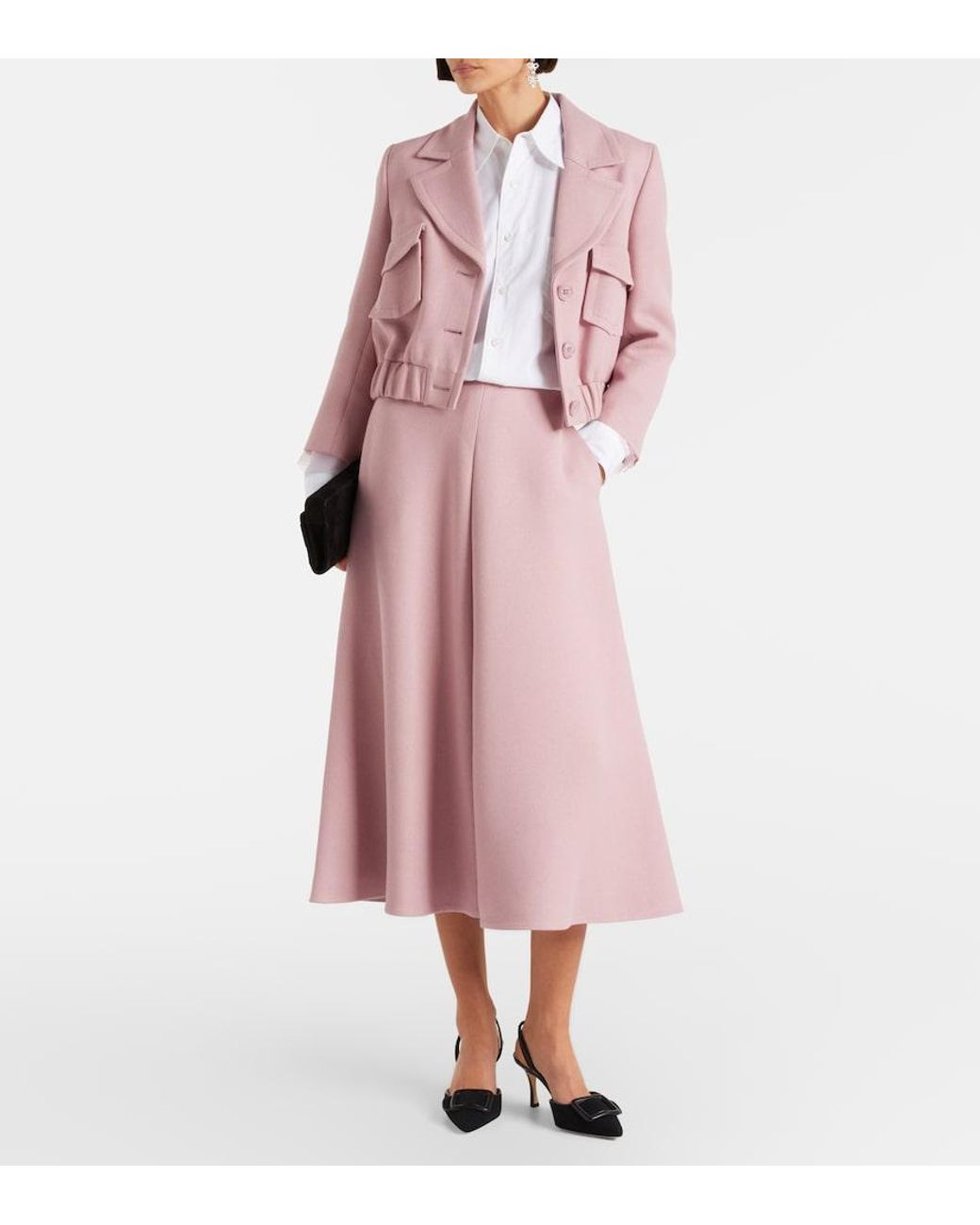 Dorothee Schumacher Pink Layered Coolness High-Rise Midi Skirt