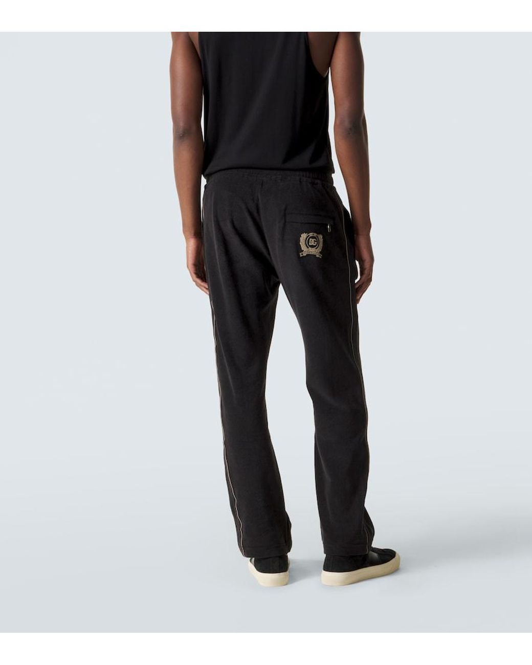 Dolce & Gabbana Black Cotton-Blend Sweatpants for men