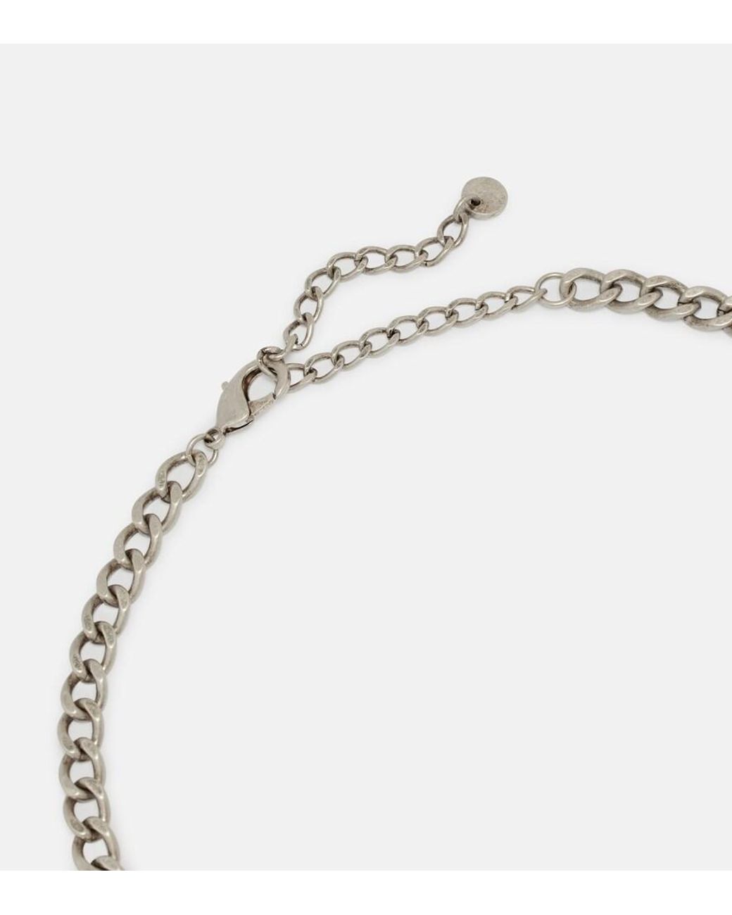 Self-Portrait White Crystal-Embellished Necklace