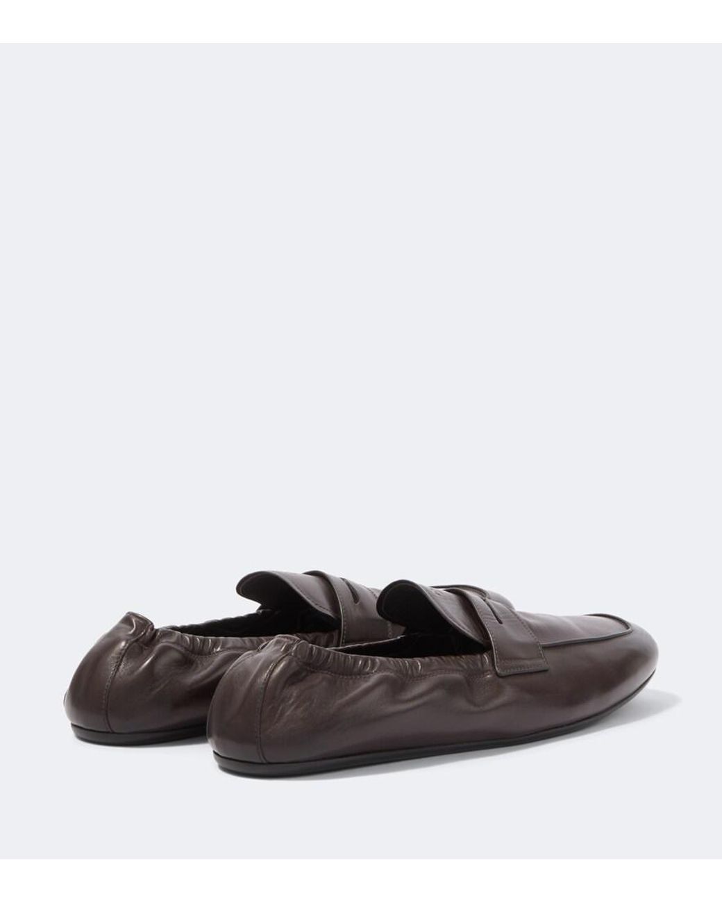 Prada Brown Leather Penny Loafers for men
