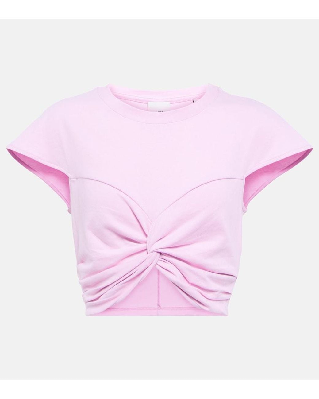 Isabel Marant Pink Zineae Cotton Jersey Crop Top