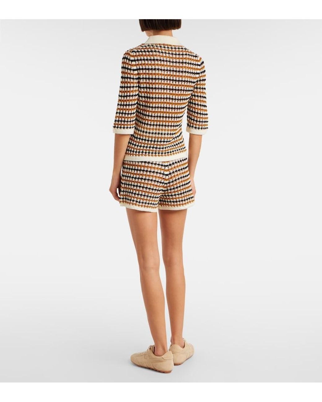 Eres Multicolor Comeback Open-Knit Cotton-Blend Polo Shirt