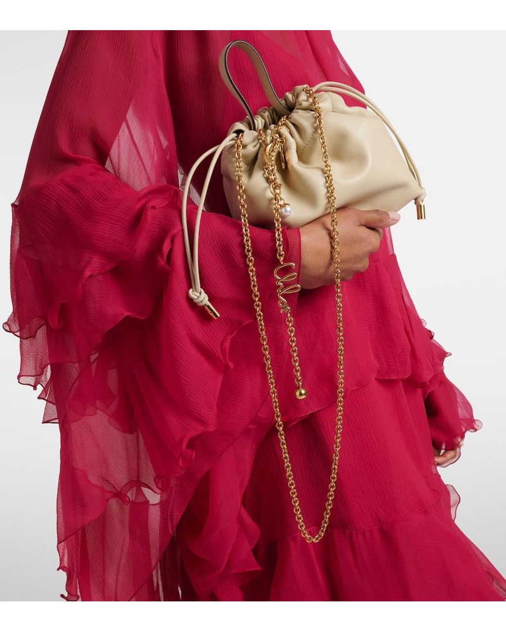 Chloé Metallic Icons Mini Leather Bucket Bag