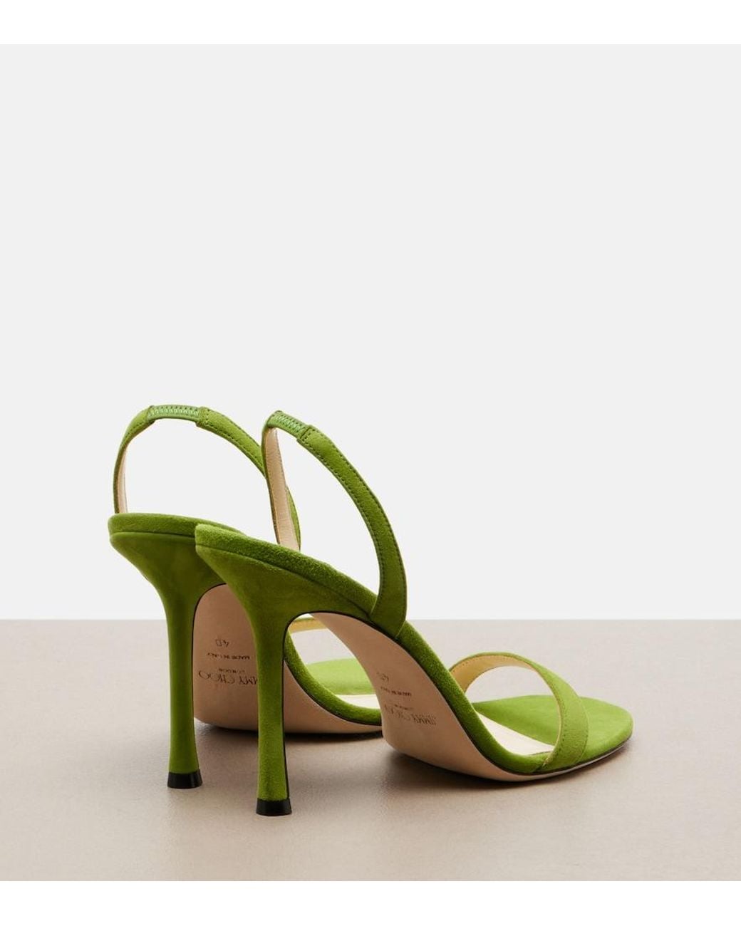 Jimmy Choo Green Jenn Suede Slingback Sandals