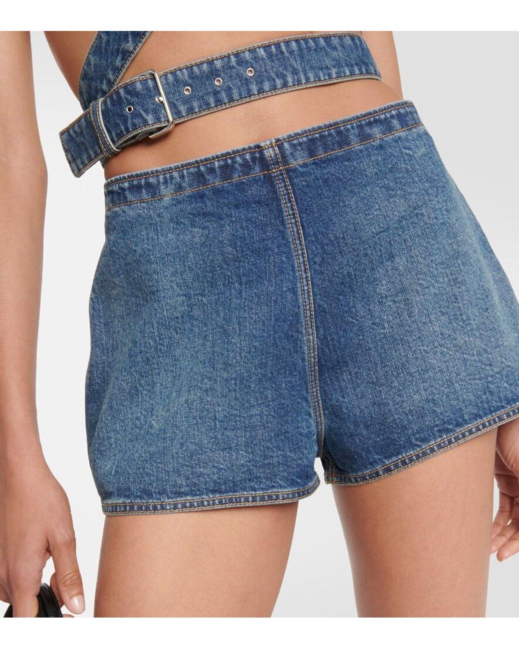 Alaïa Blue Alaia Denim Shorts