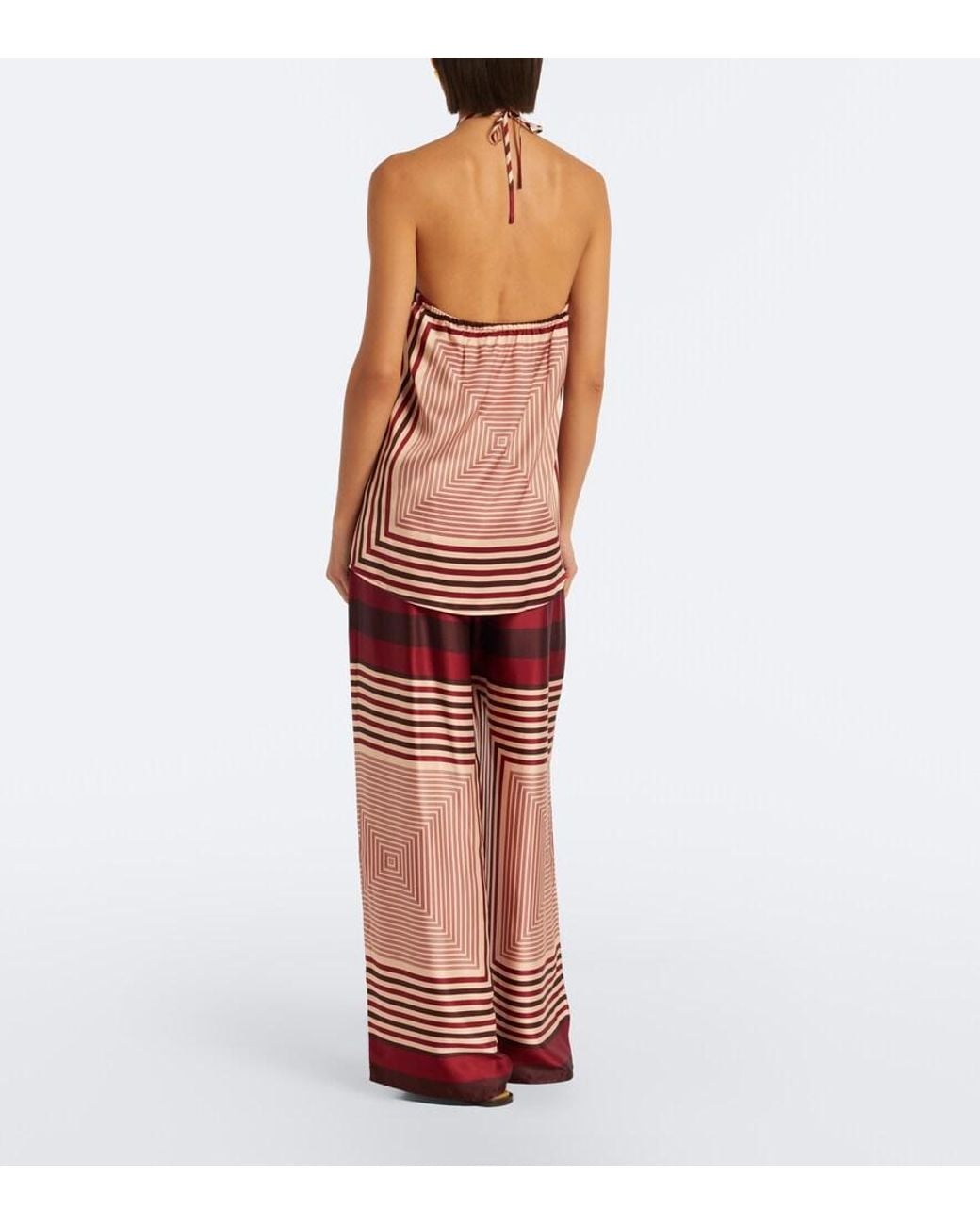 Faithfull The Brand Red Jensen Printed Satin Palazzo Pants