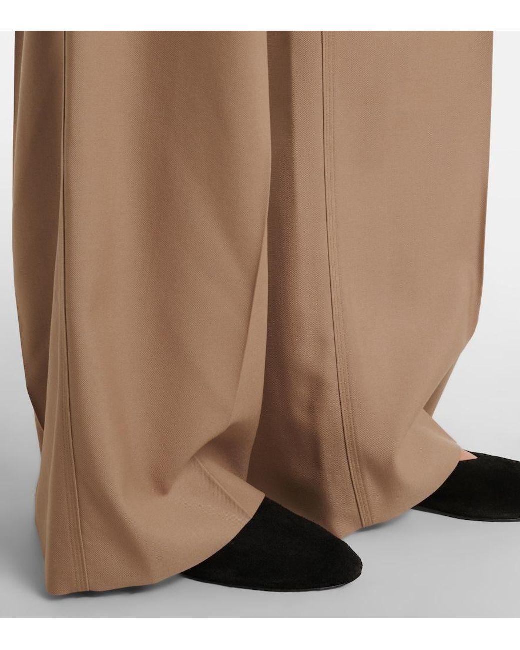 Proenza Schouler Natural Halima Wool-Blend Gabardine Wide-Leg Pants