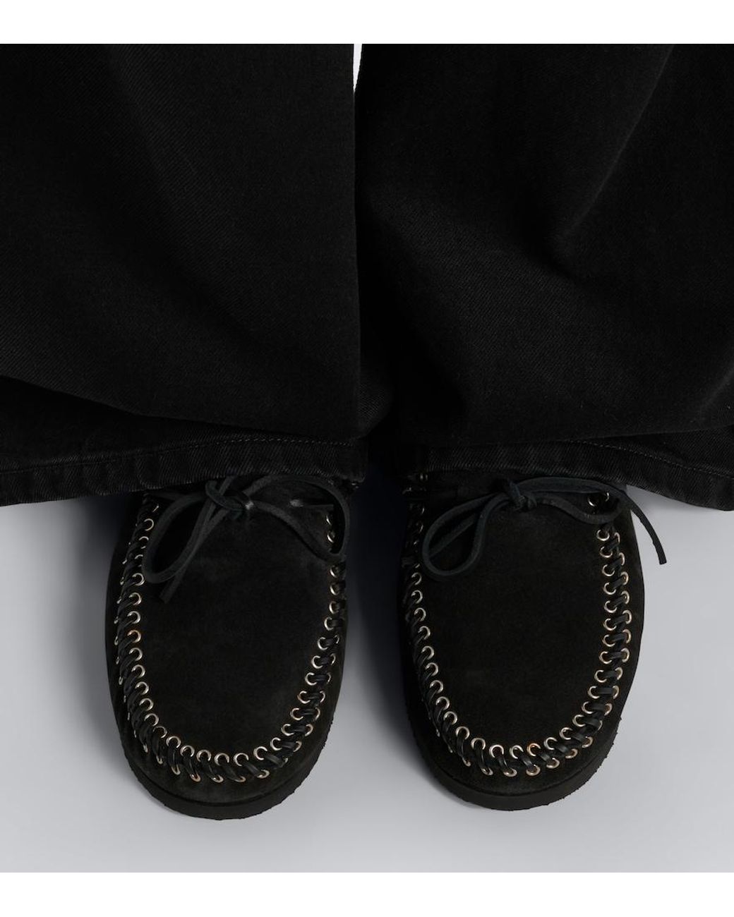 Isabel Marant Black Fitza Shearling-Lined Suede Loafers