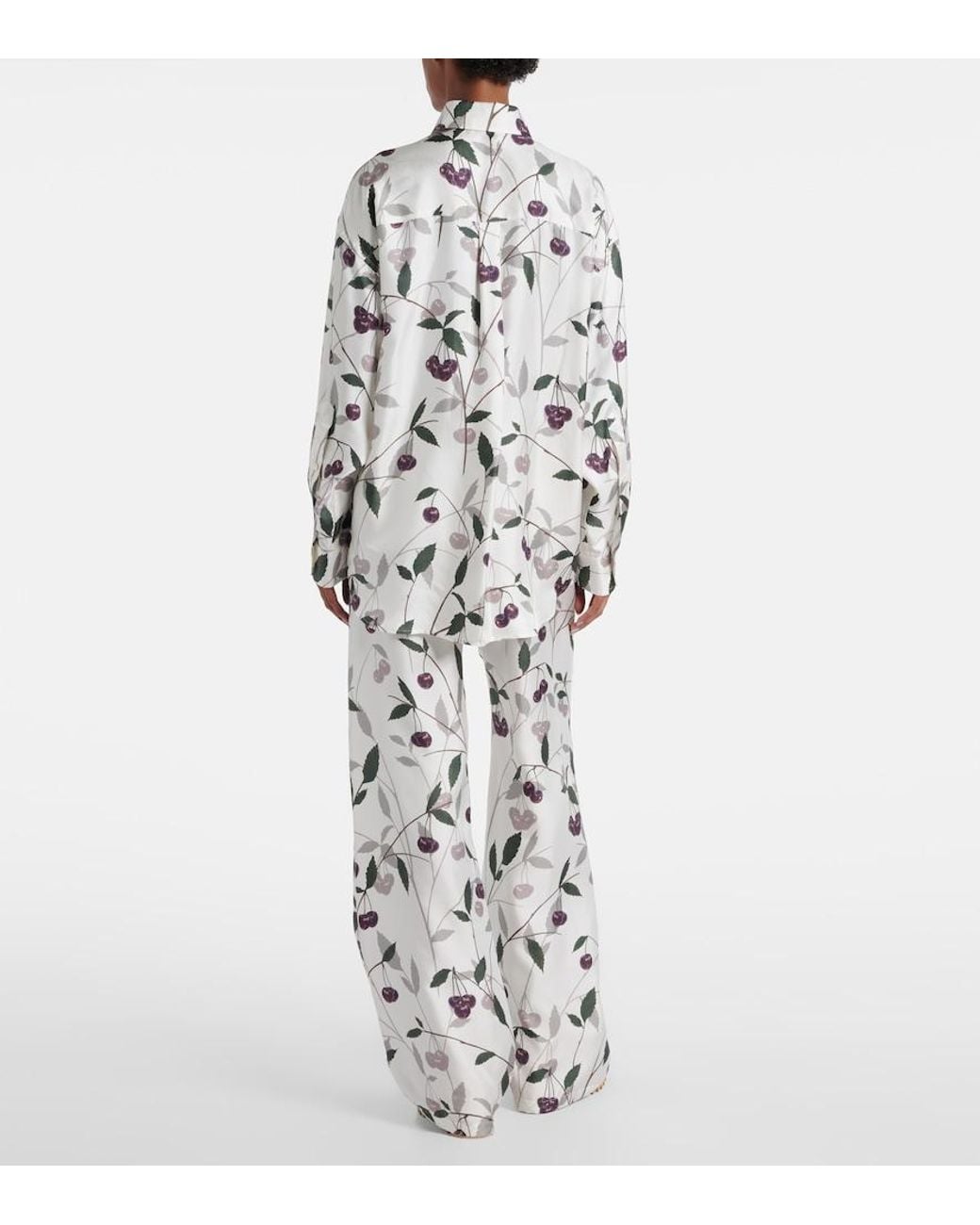 Stella McCartney Gray Printed Silk Twill Shirt