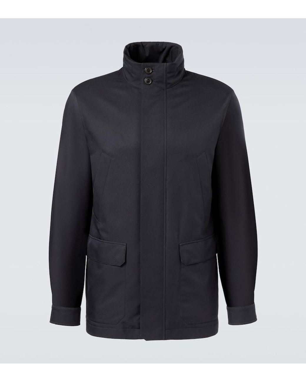 Zegna Blue Twill Field Jacket for men