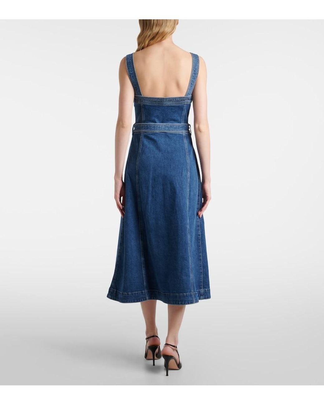 Jonathan Simkhai Blue Alba Belted Denim Midi Dress