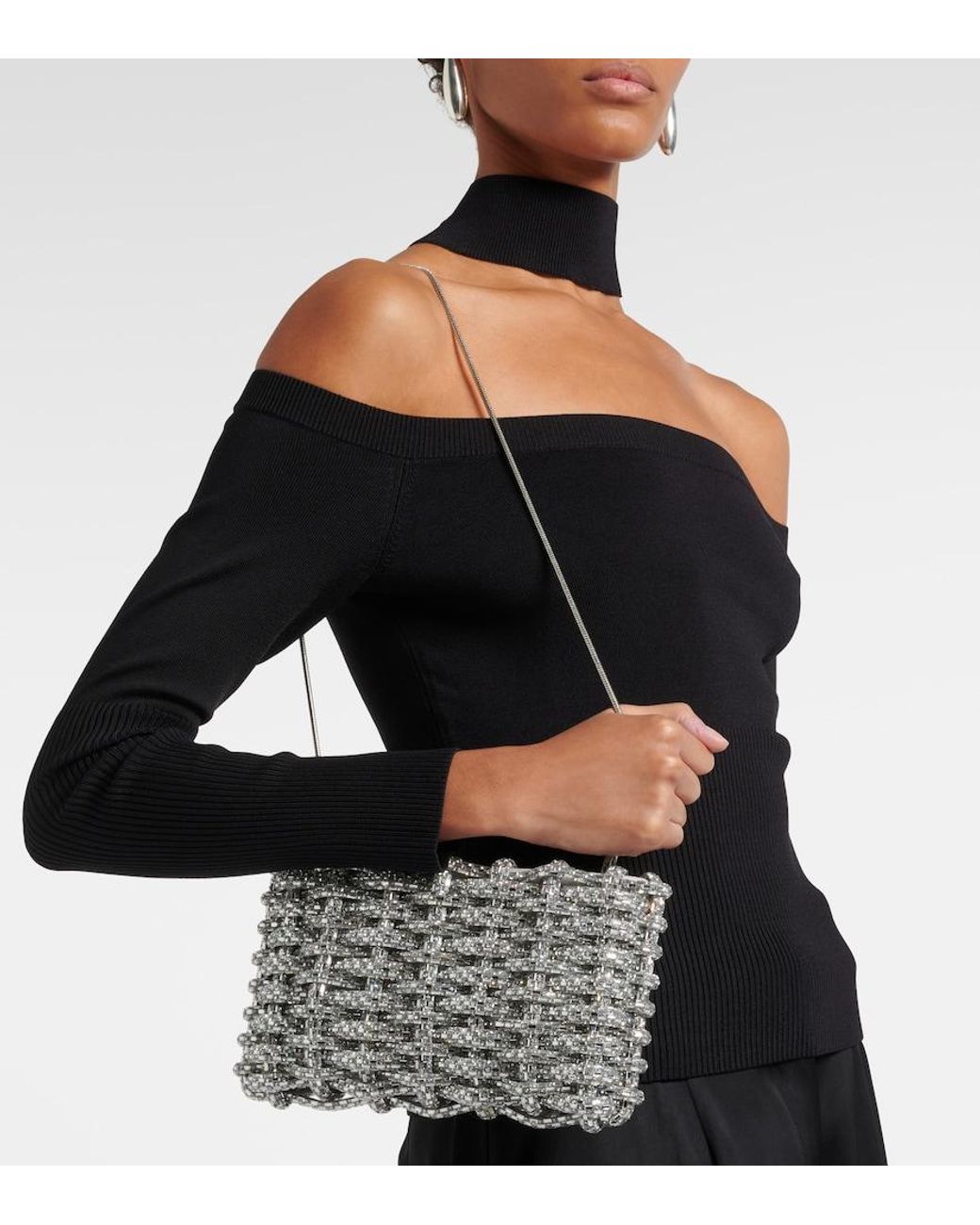 Jonathan Simkhai Metallic Morgan Embellished Clutch