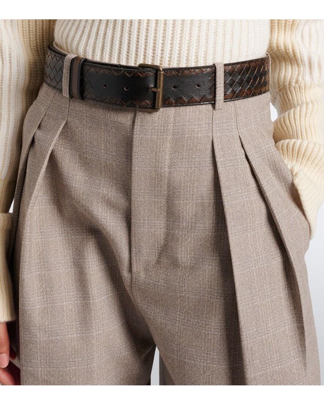 Bottega Veneta Black Johnny Intrecciato Leather Belt