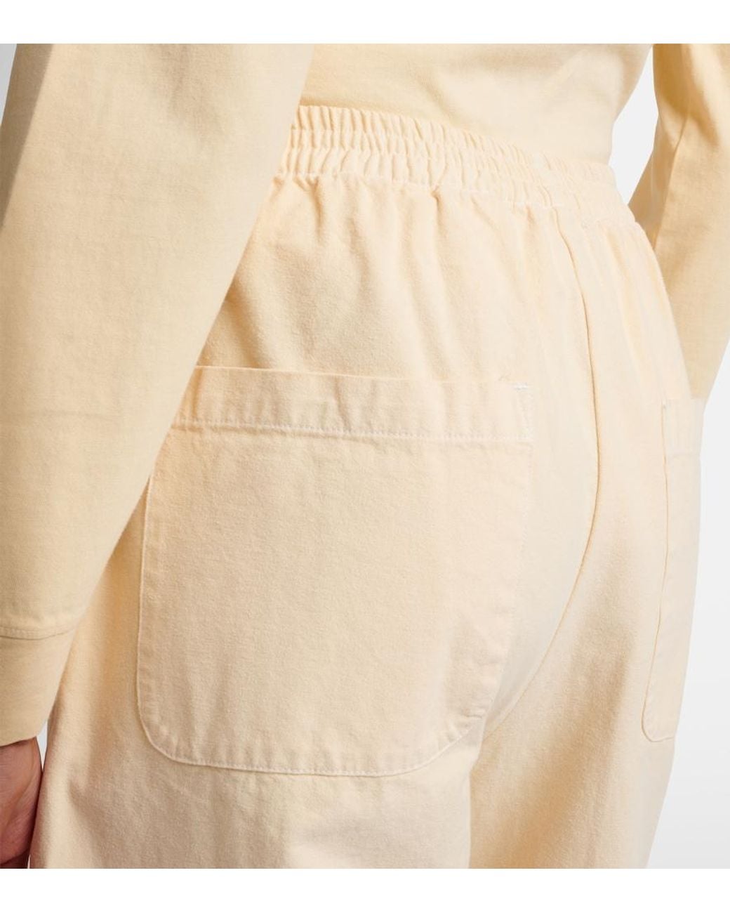 Leset Natural Chloe Cotton Barrel-Leg Pants