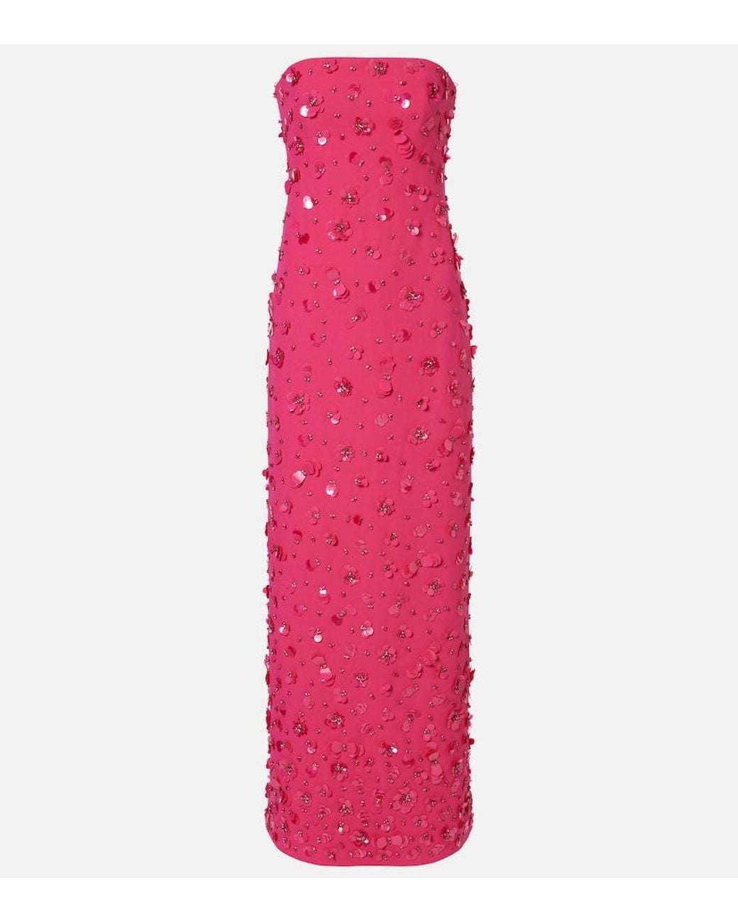 Jonathan Simkhai Pink Serafina Embellished Bustier Gown