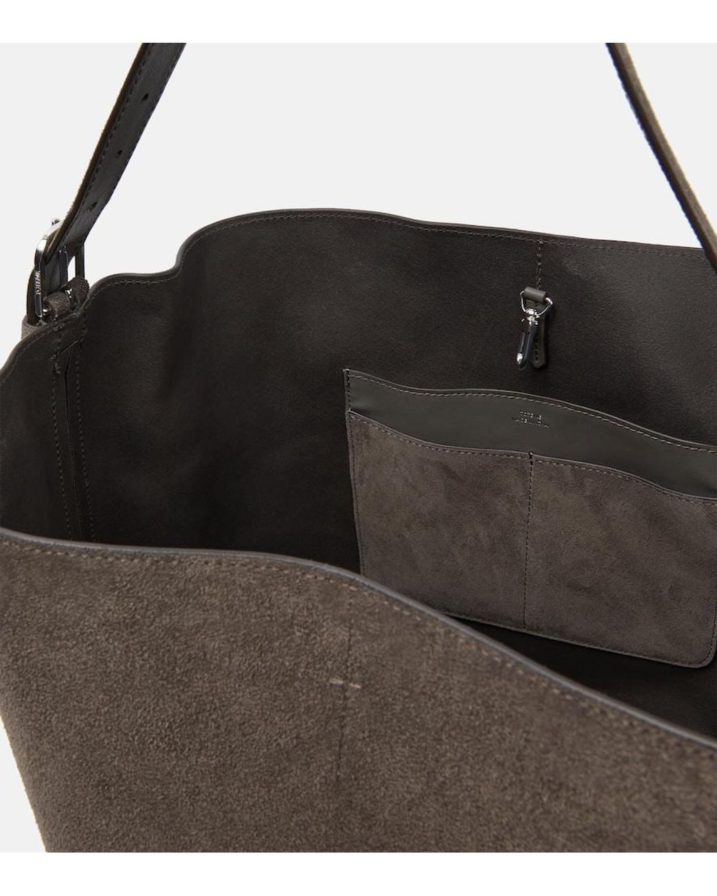 Totême Brown Belted Suede Tote Bag