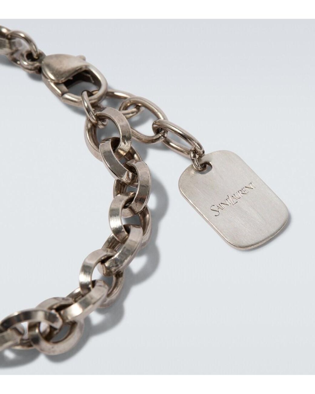 Bracelet A Logo Saint Laurent pour homme en coloris Metallic