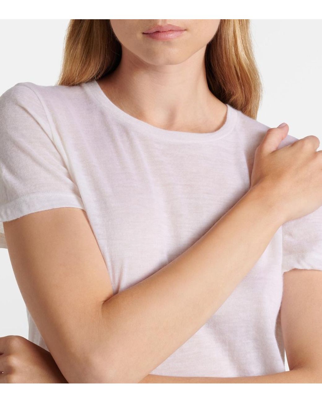 The Row White Wesler Cashmere Top