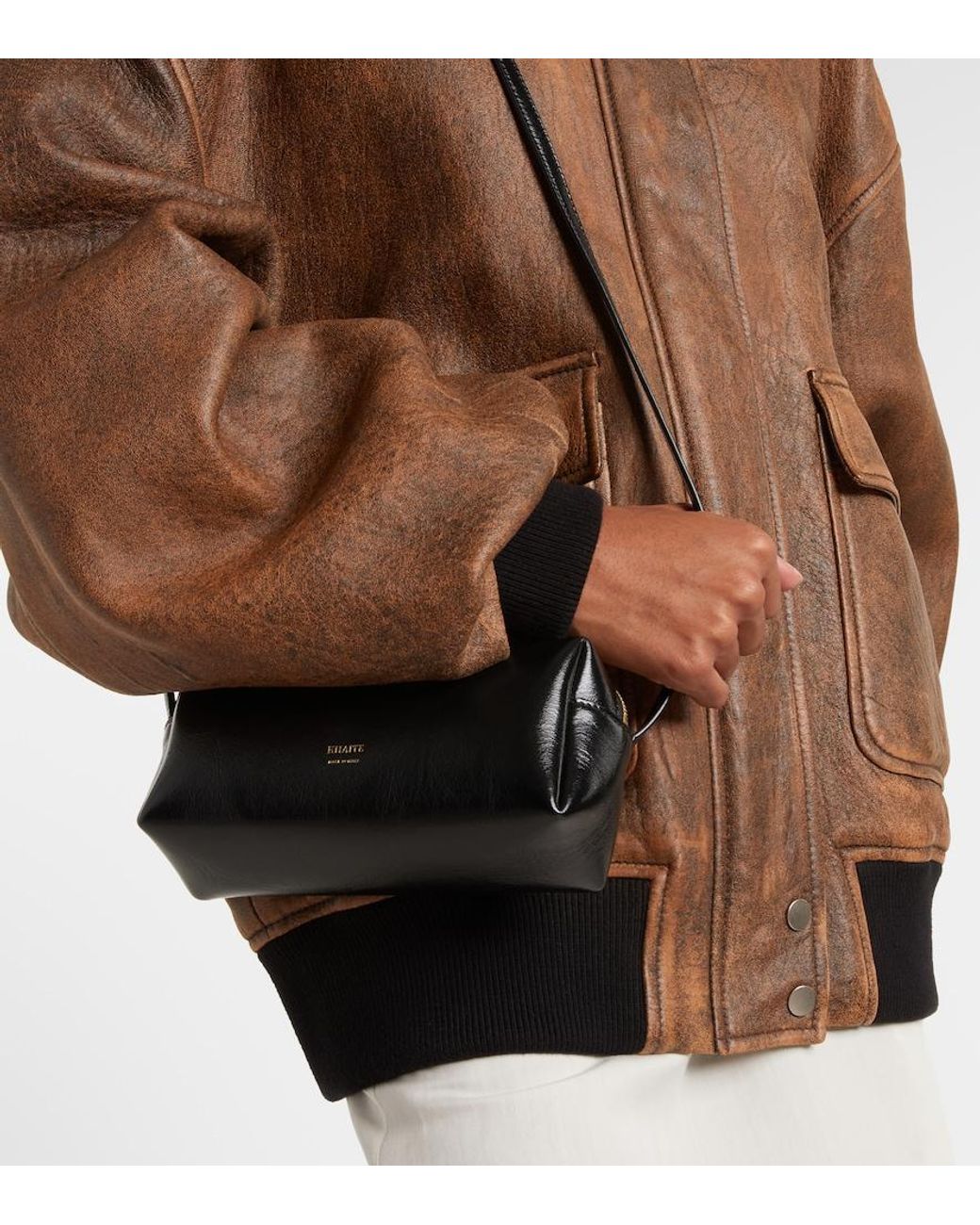 Khaite Black Kye Mini Leather Crossbody Bag