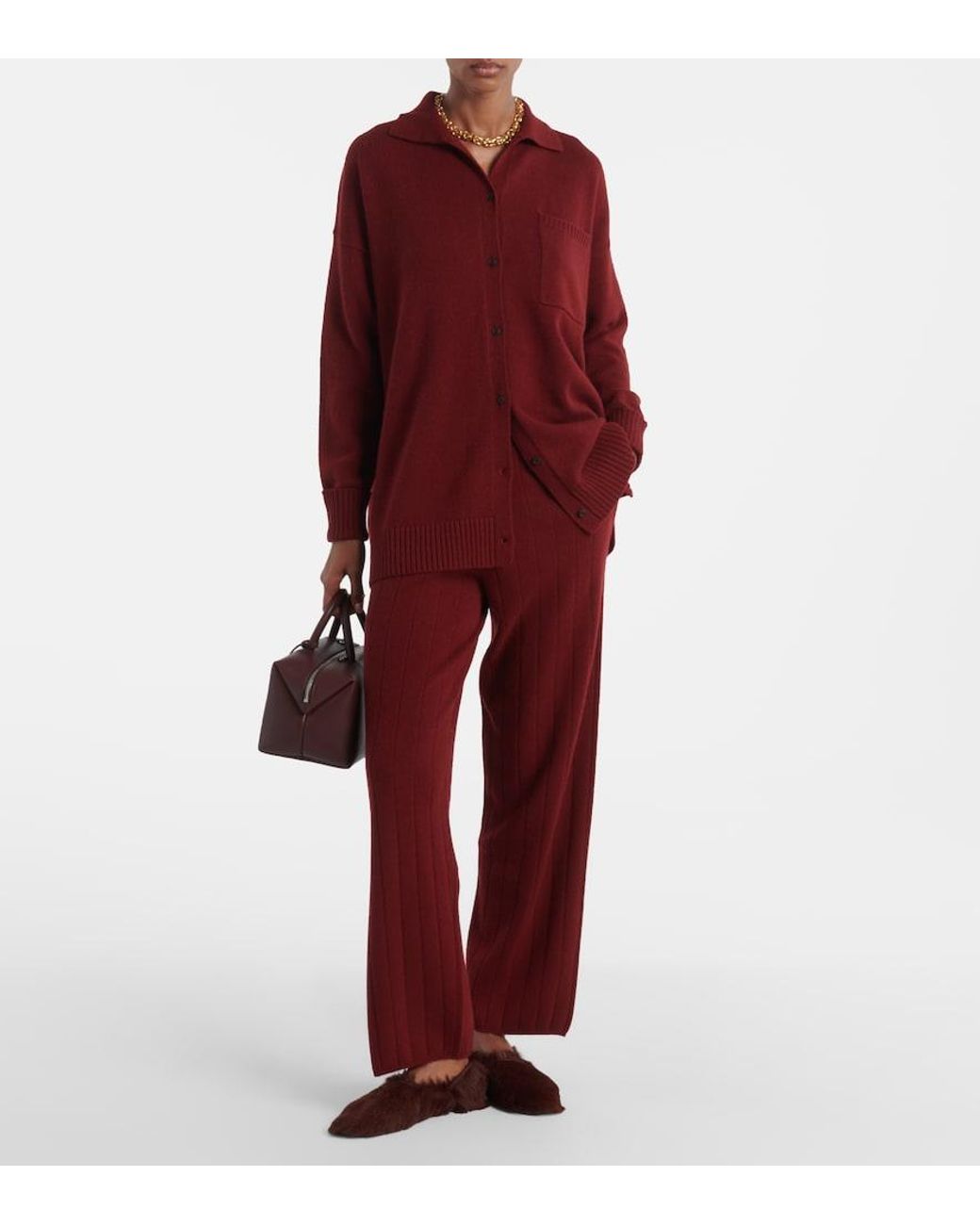Max Mara Red Jardin Cashmere Sweatpants