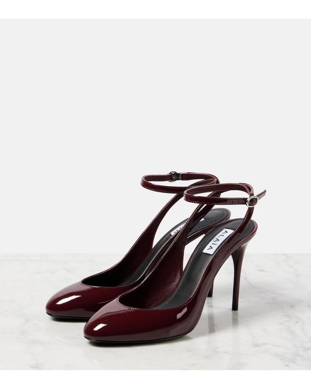 Alaïa Red Decollete 90 Patent Leather Pumps